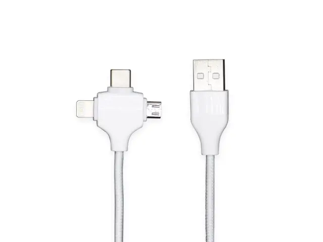 Fast Charging 3-in-1 Multi-Port Smartphone USB Cable Charger USB Cable Charger for Type-C-Micro-USB-Lightning